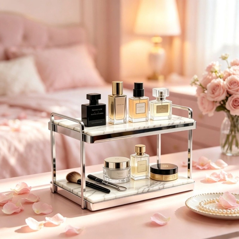 Luxury Skincare Box - رف تخزين فاخر للمكتب، صندوق تخزين