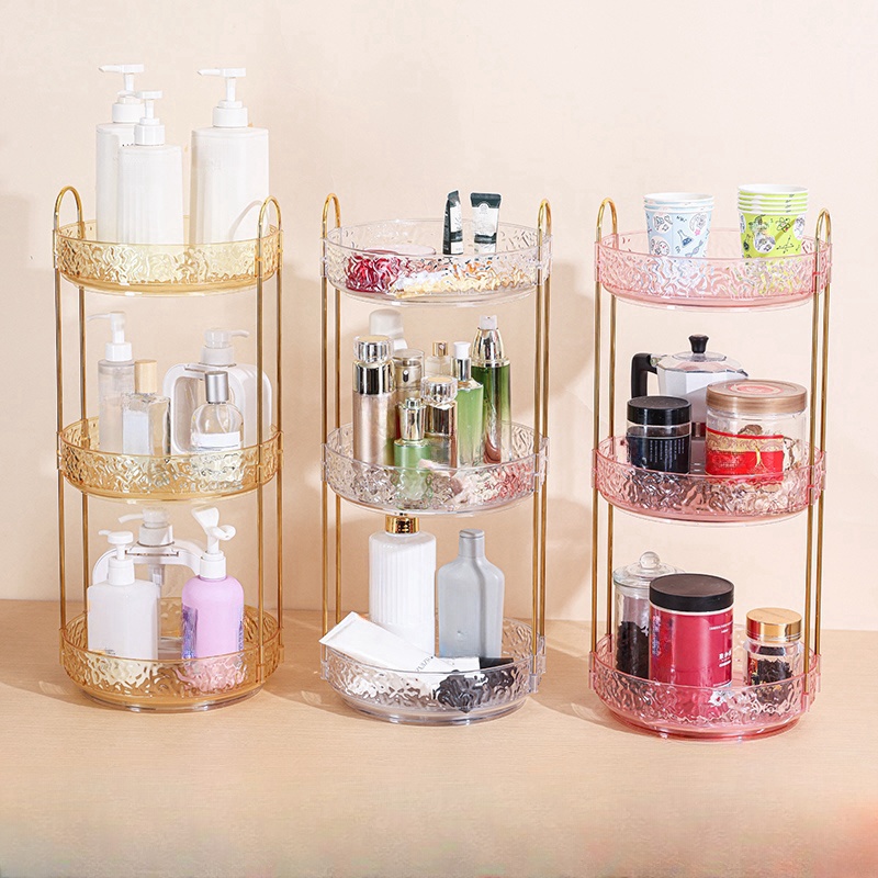 Luxury Skincare Box - صندوق تخزين دوار لمستحضرات التجميل ،
