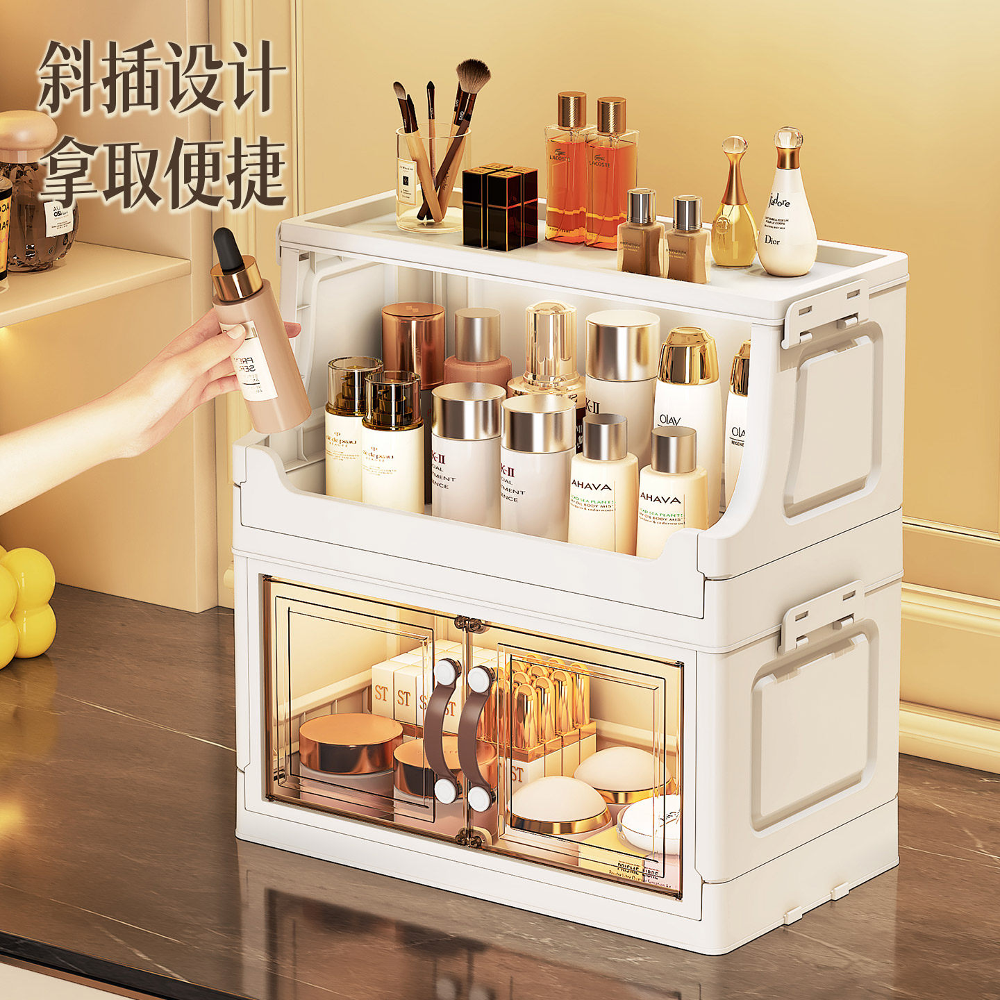 صندوق تخزين متعدد الطبقات للعن - مراجعة Luxury Skincare Box وسعره